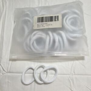 60pcs White Nylon Hair Ties for Women Solid Oval Elastic Bands